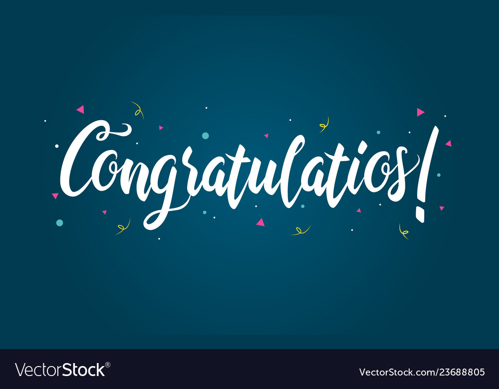 Congratulations typography handwritten lettering Vector Image