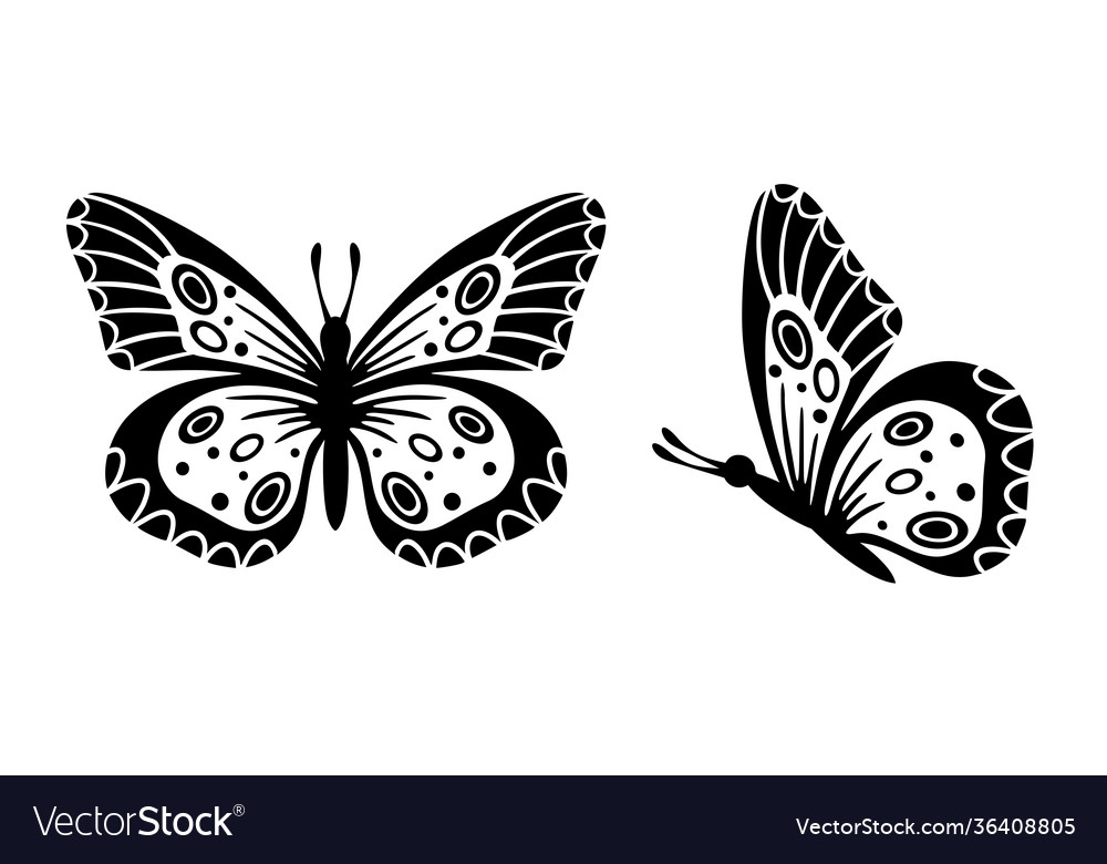 Butterfly Stencil Vector Illustration Stock Illustration