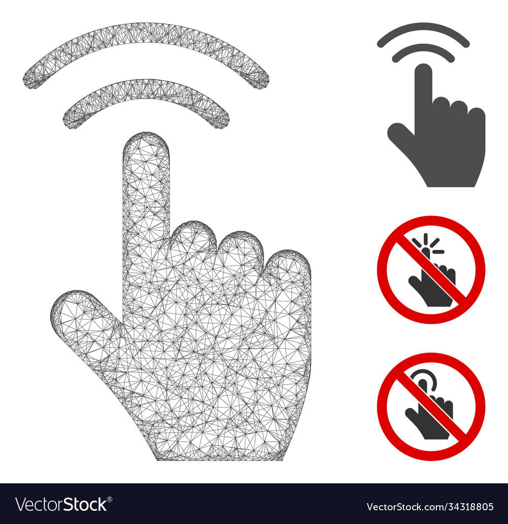 Finger click polygonal web mesh vector image Finger click polygonal web mesh