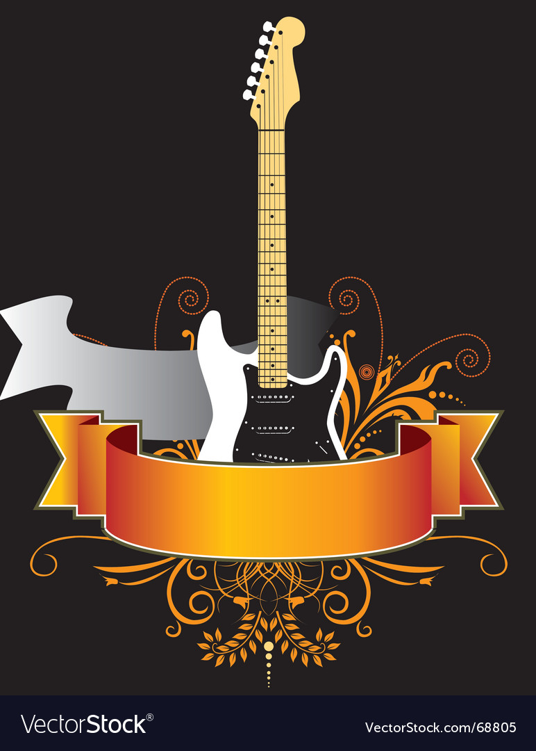 Floral guitar banner