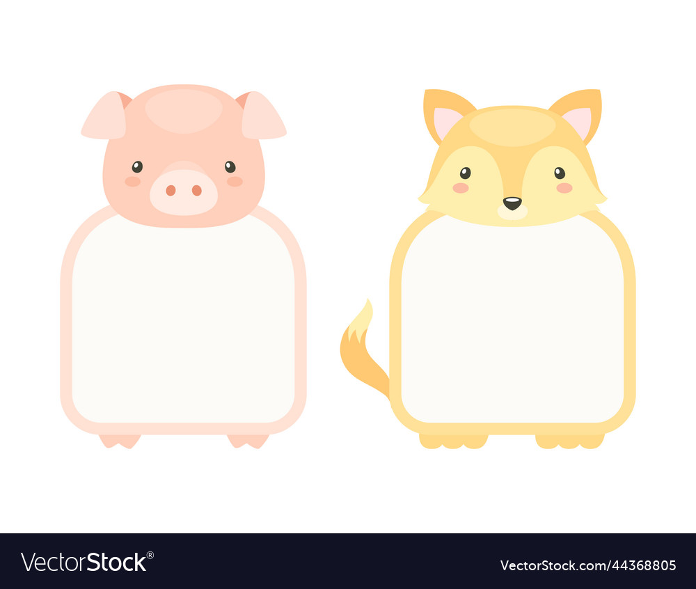 Frames with animal heads or notebook page Vector Image