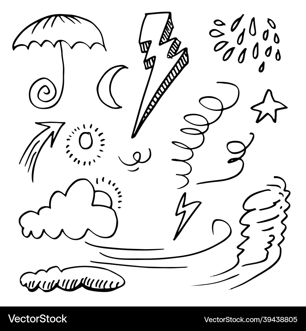 Hand drawn set elements for concept design Vector Image