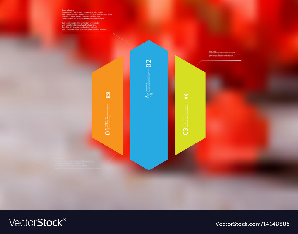 Infographic template with hexagon vertically