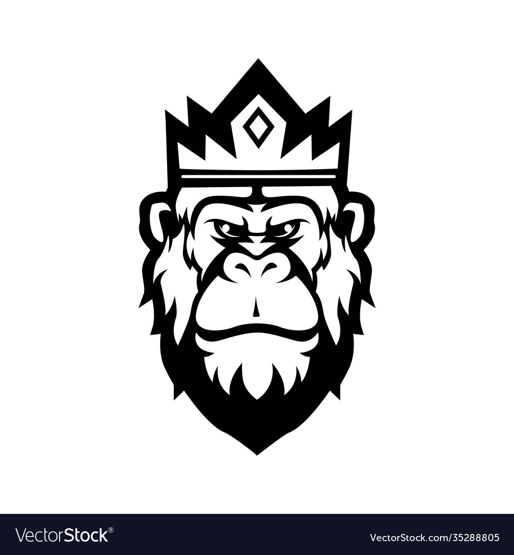 King kong mascot logo silhouette version gorilla Vector Image