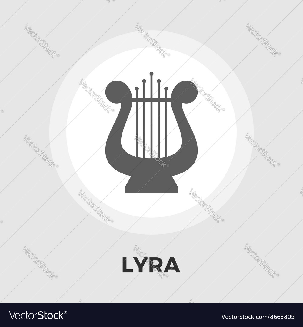 Lyra flat icon Royalty Free Vector Image - VectorStock