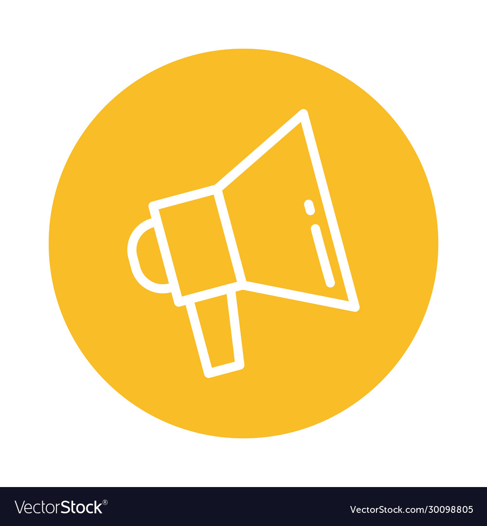 Nice megaphone block and flat style icon Vector Image