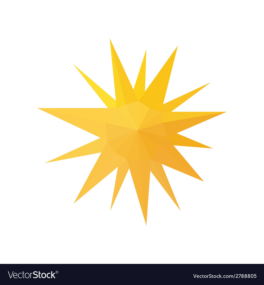 Origami sun isolated on white background