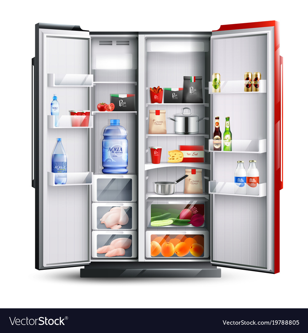 Red fridge Royalty Free Vector Image - VectorStock