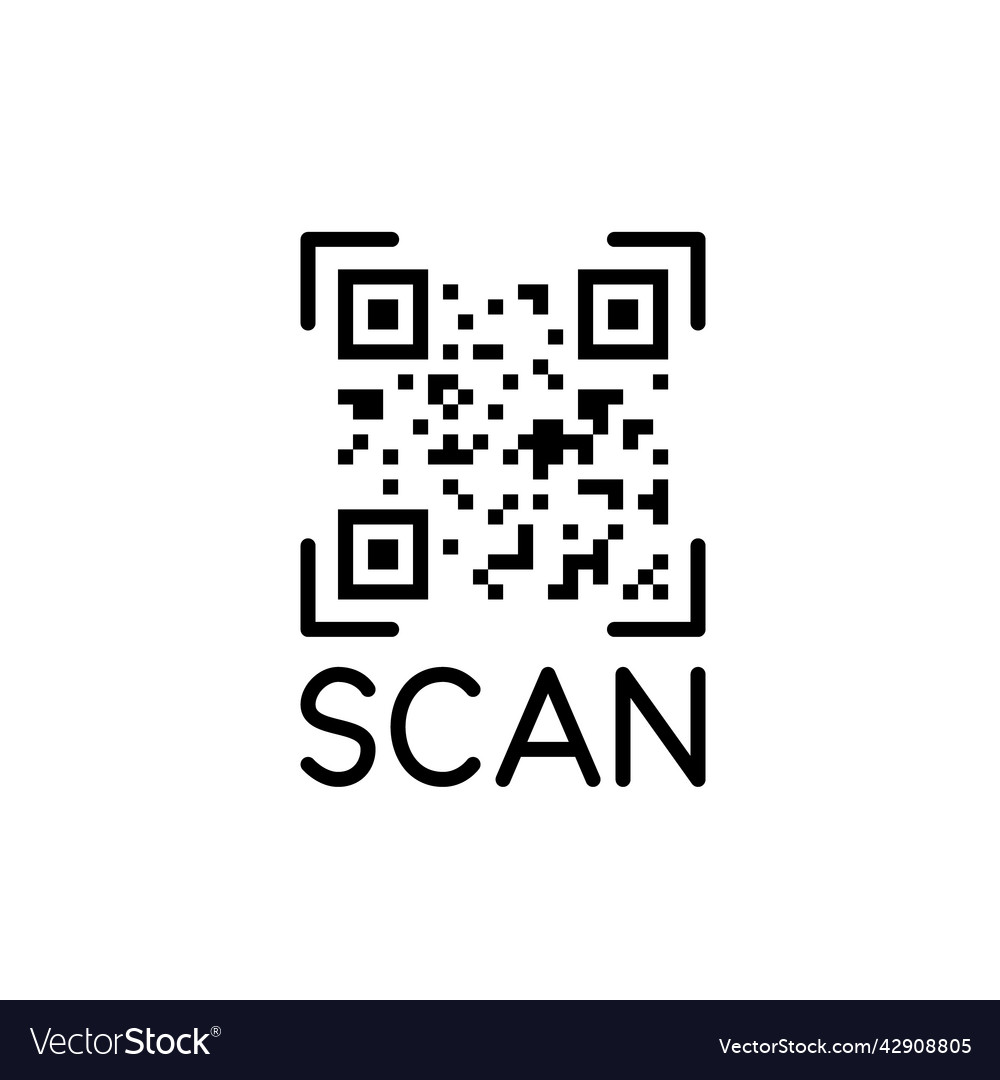 Scan a qr code as form of payment or weblink vector image Scan a qr code as form of payment or weblink