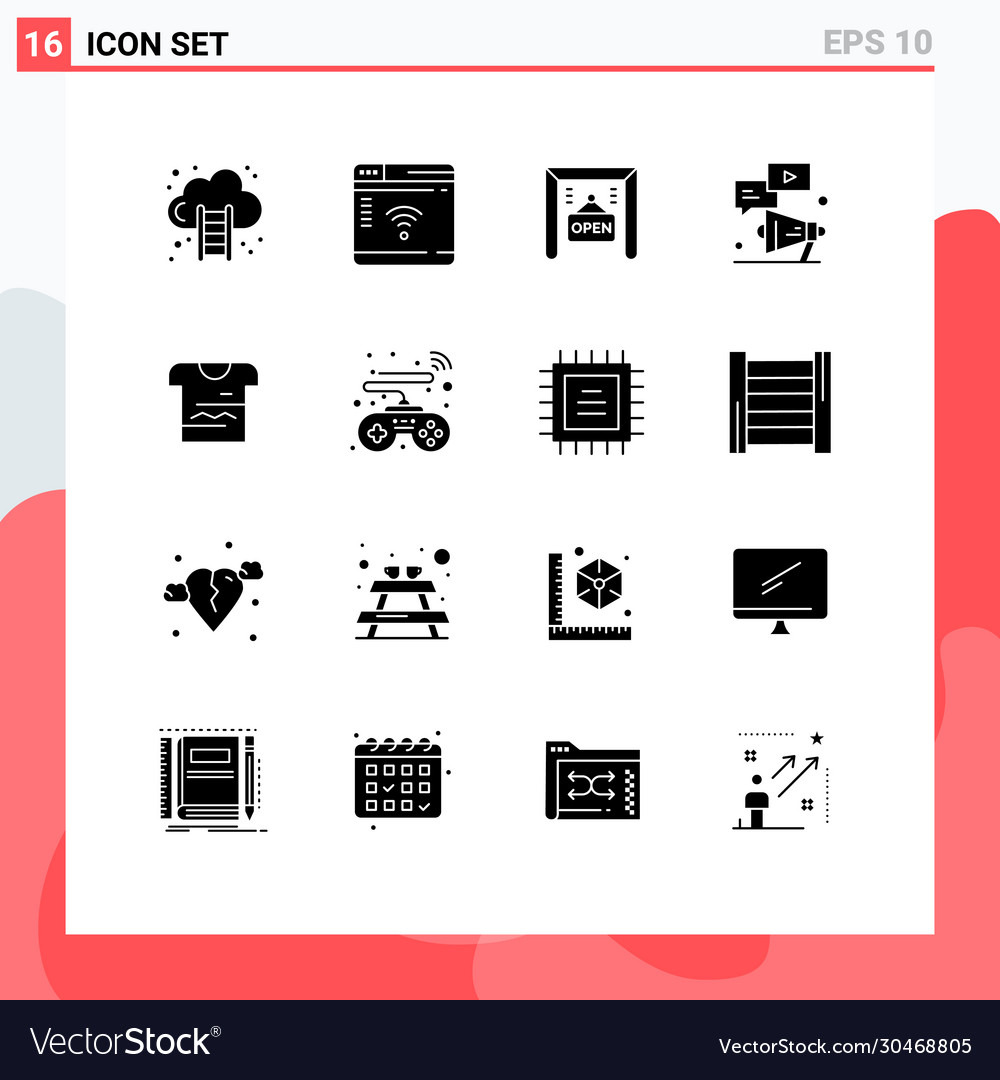 Set 16 modern ui icons symbols signs