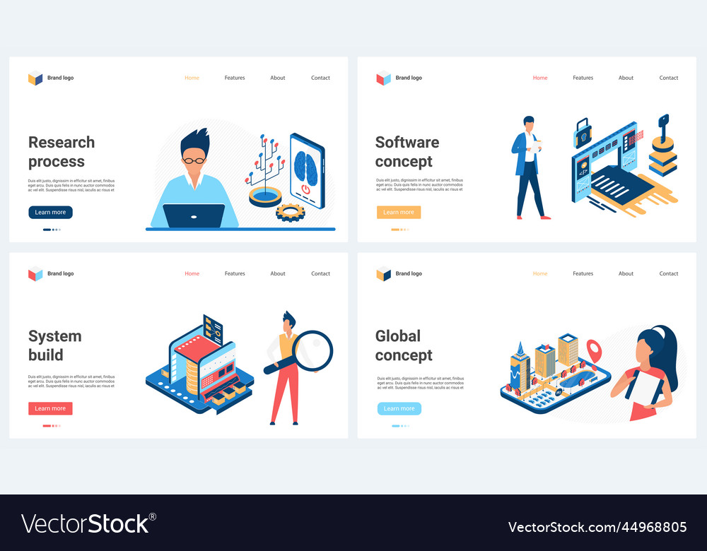 Software development research process of building Vector Image