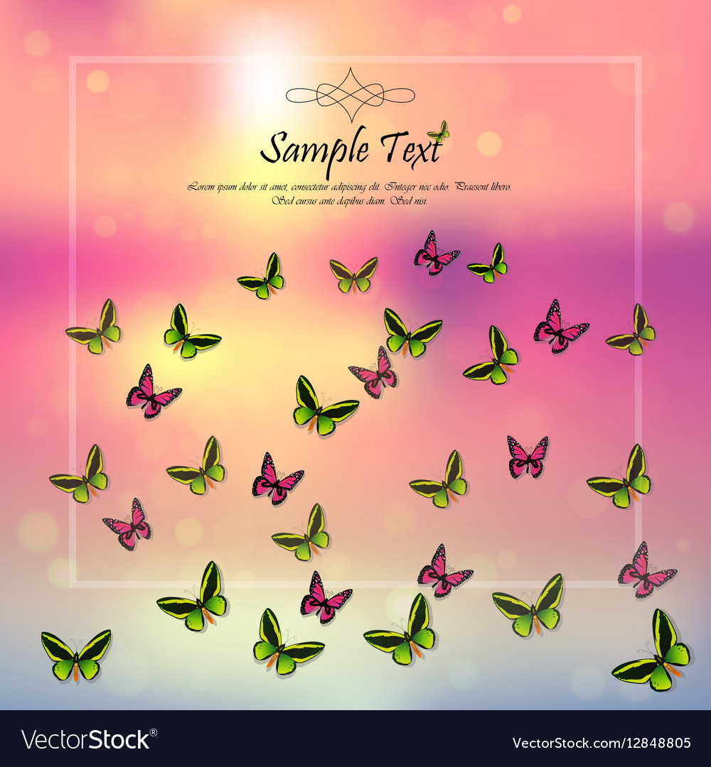 Spring background with butterflies