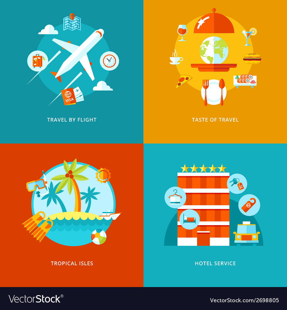 Travel And Tourism Icons Set Royalty Free Vector Image