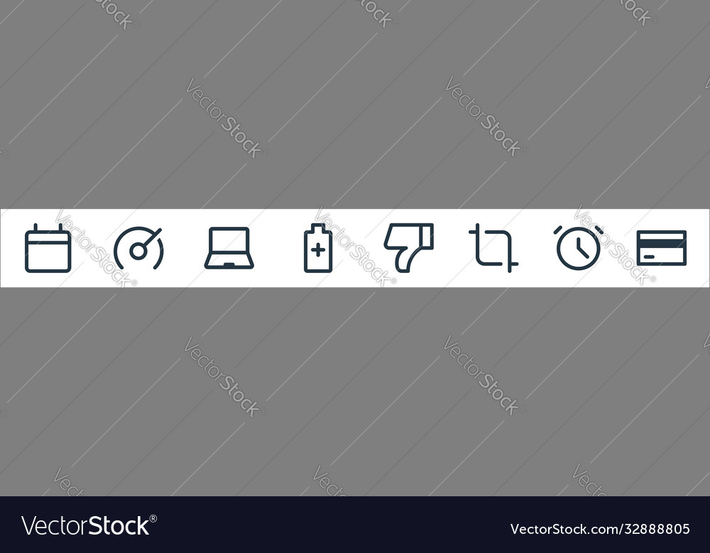 User interface line icons linear set quality vector image User interface line icons linear set quality