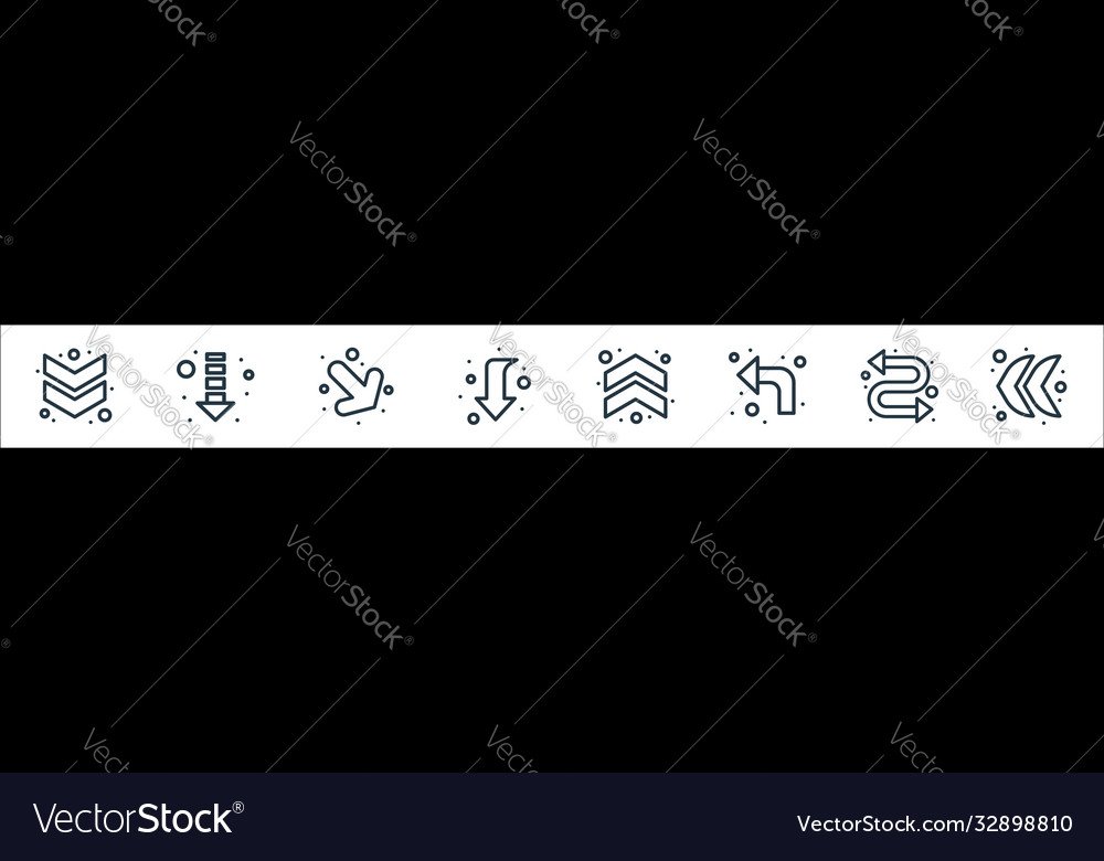 Arrows line icons linear set quality vector image Arrows line icons linear set quality