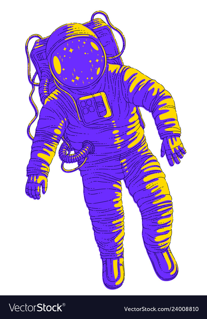 Astronaut in spacesuit floating weightlessness vector image Astronaut in spacesuit floating weightlessness