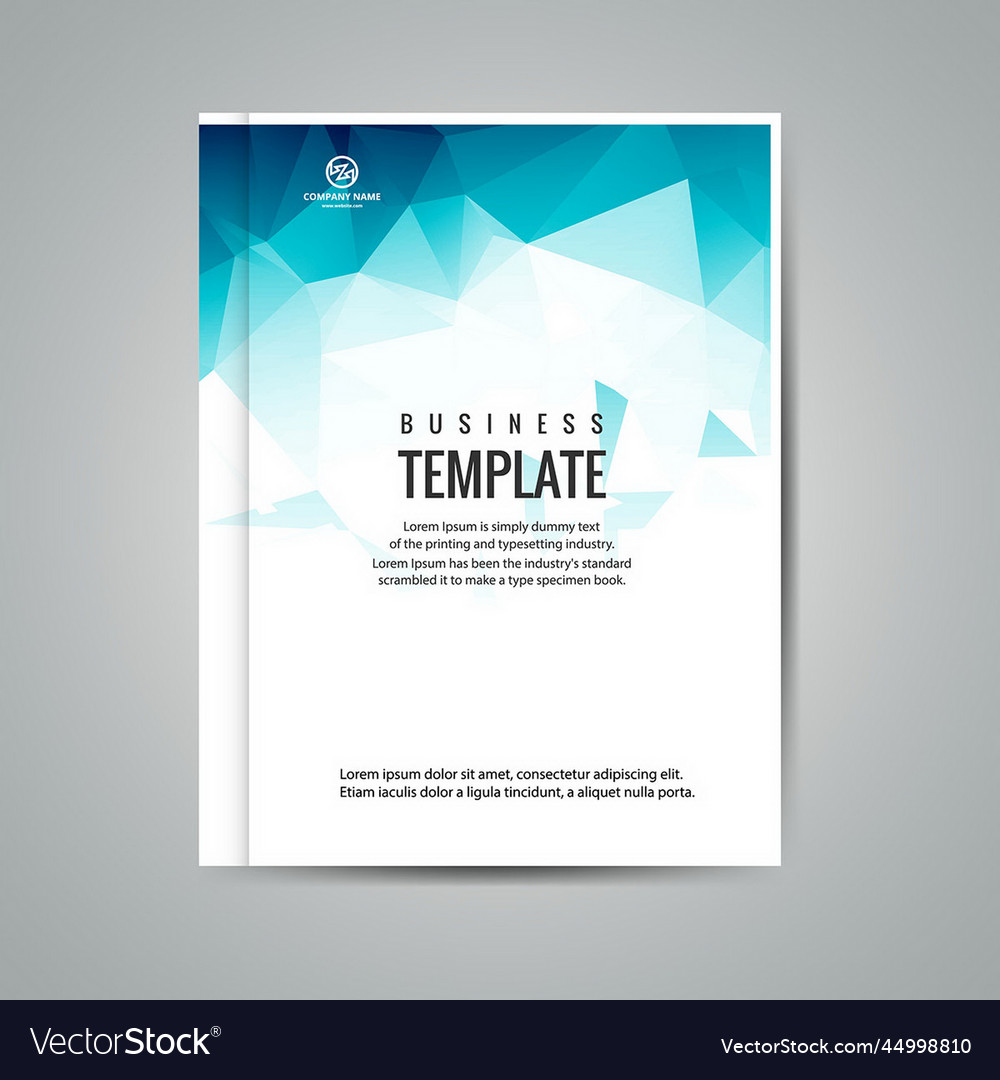 Blue polygonal business booklet design Royalty Free Vector