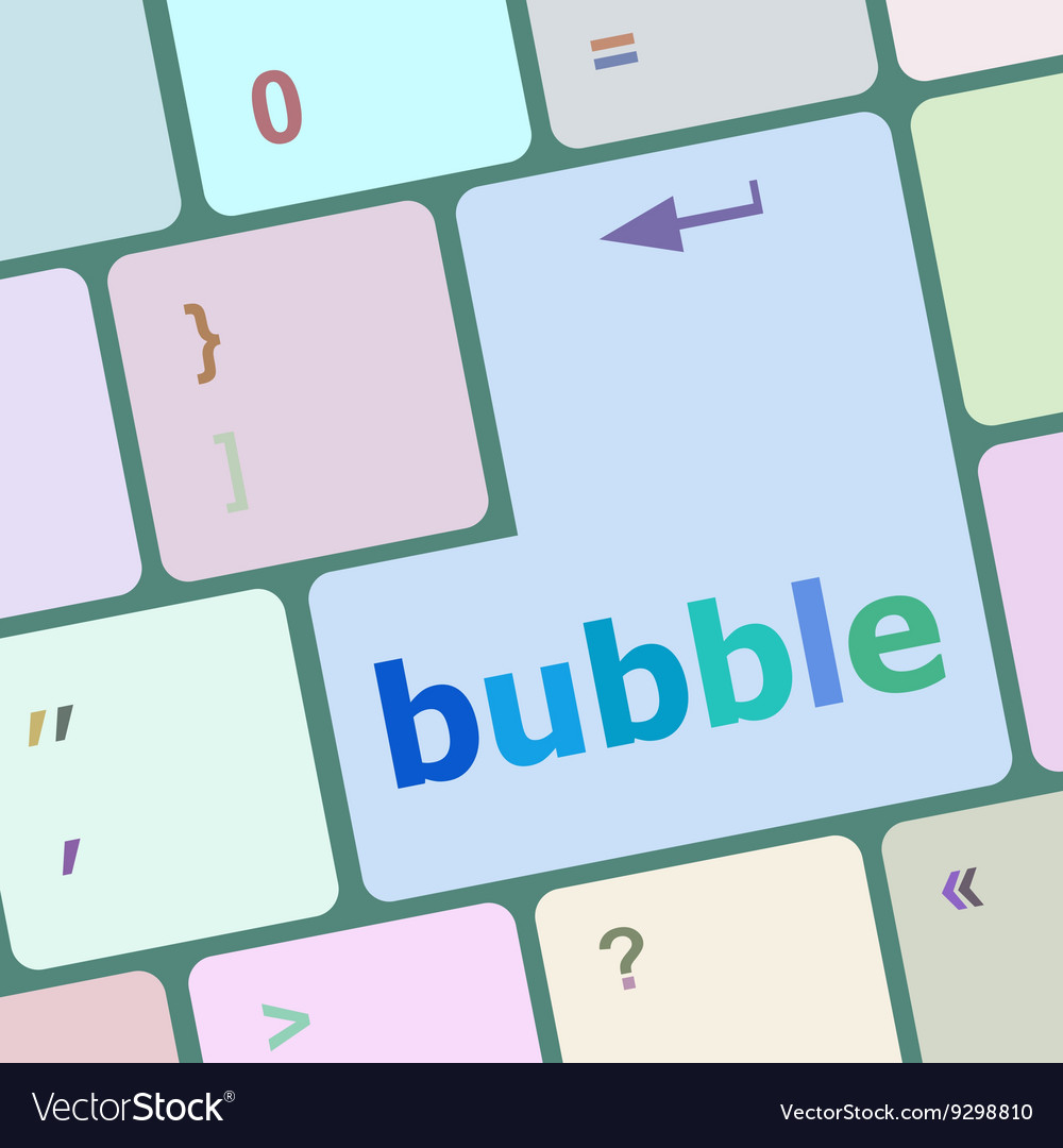 Knopf mit Blasenwort auf Computertastaturtasten