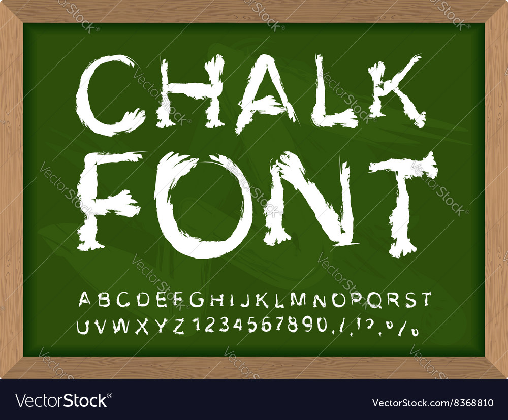 Chalk font on blackboard write with