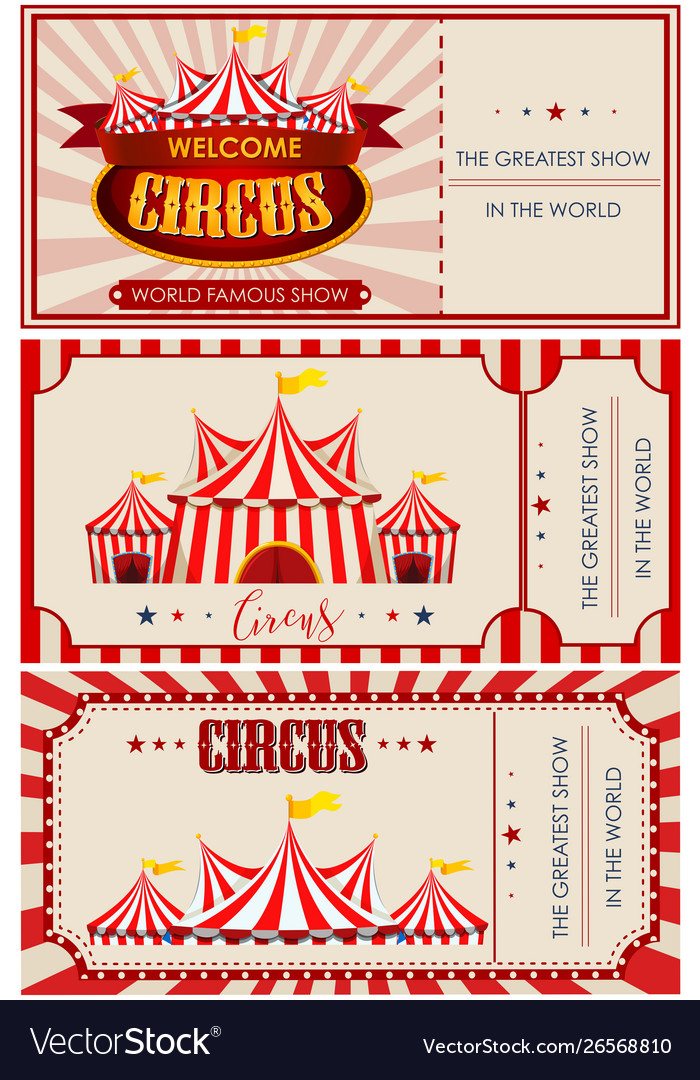 Circus fun fair amusement park theme template Vector Image