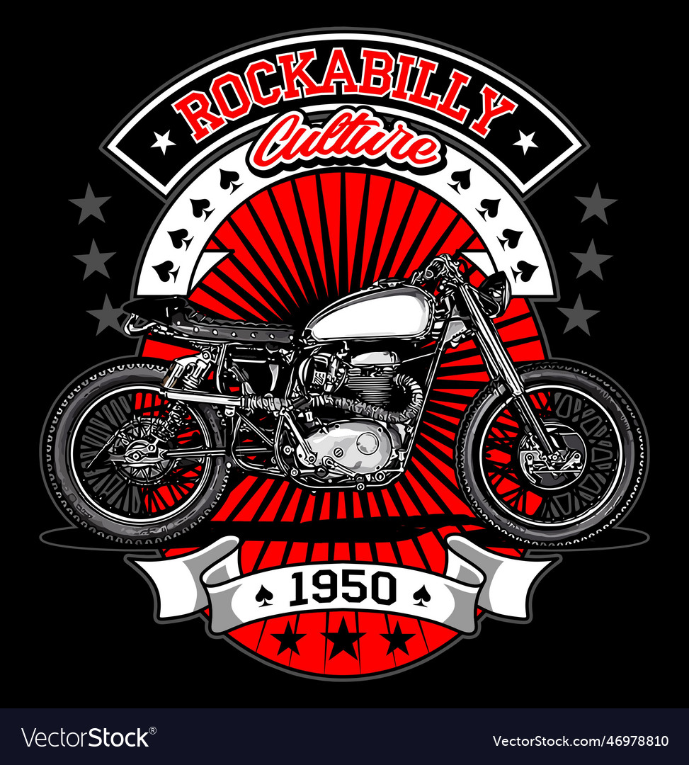 Classic motorbike template for graphic design Vector Image