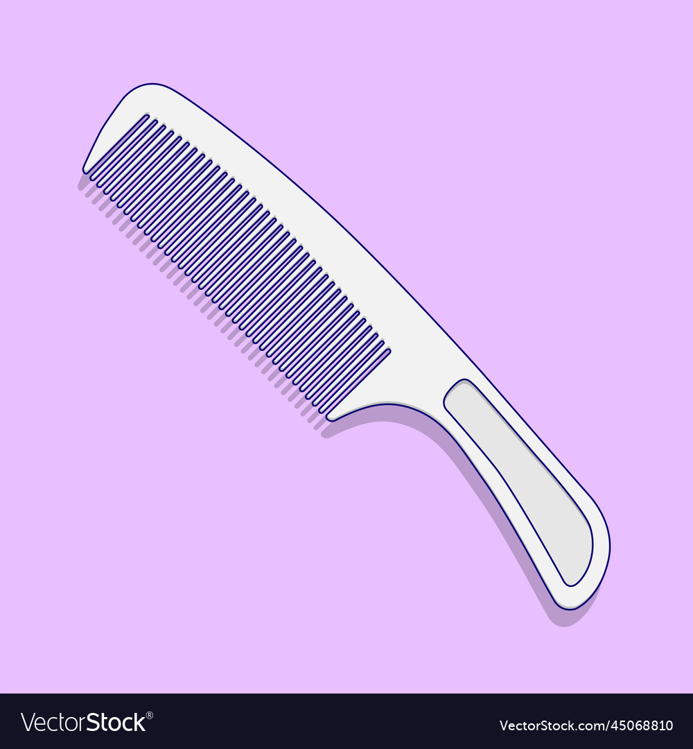 Comb icon with outline for design element clip