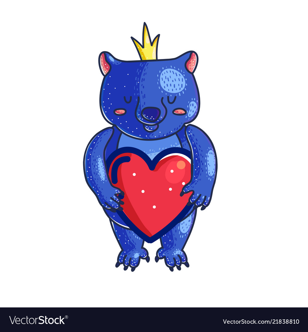 Cute bear with heart