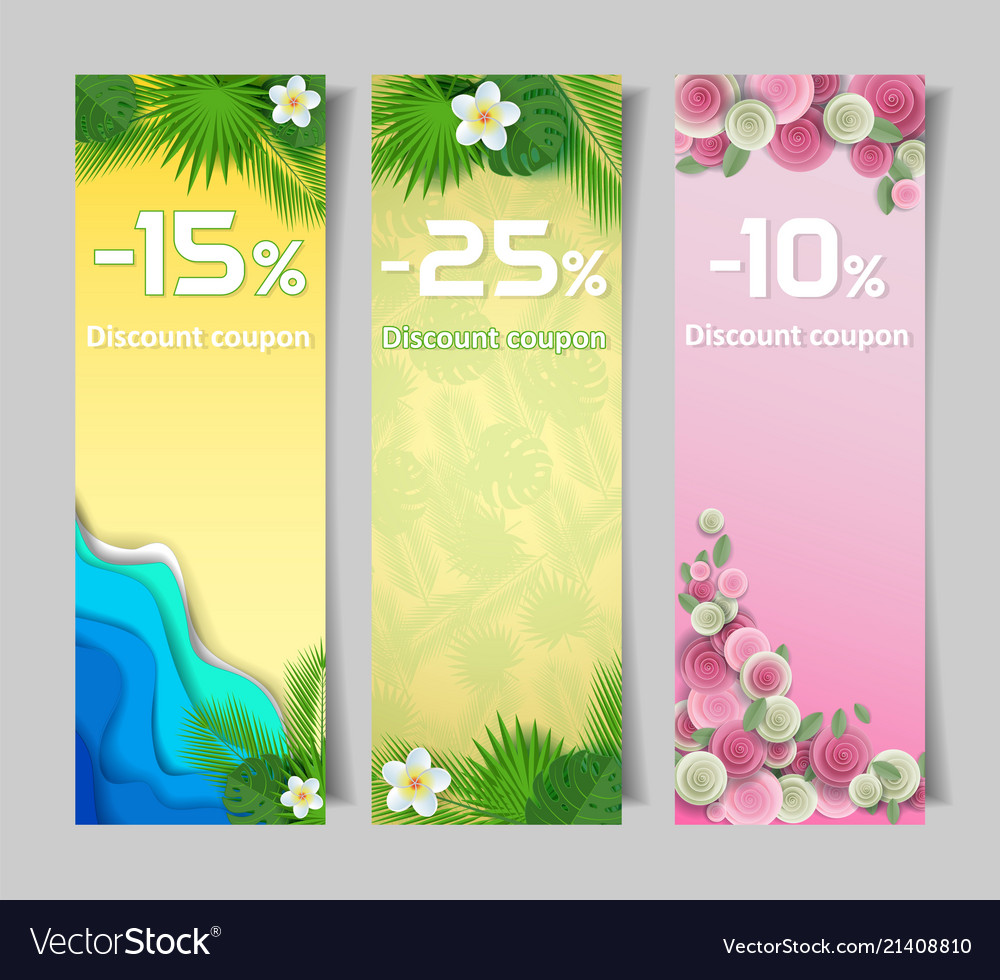 Discount coupon half price offer promo code gift Vector Image