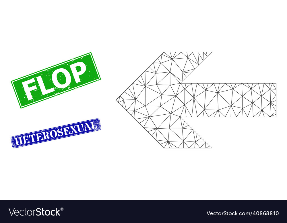 Grunged flop stamp seals and polygonal mesh left