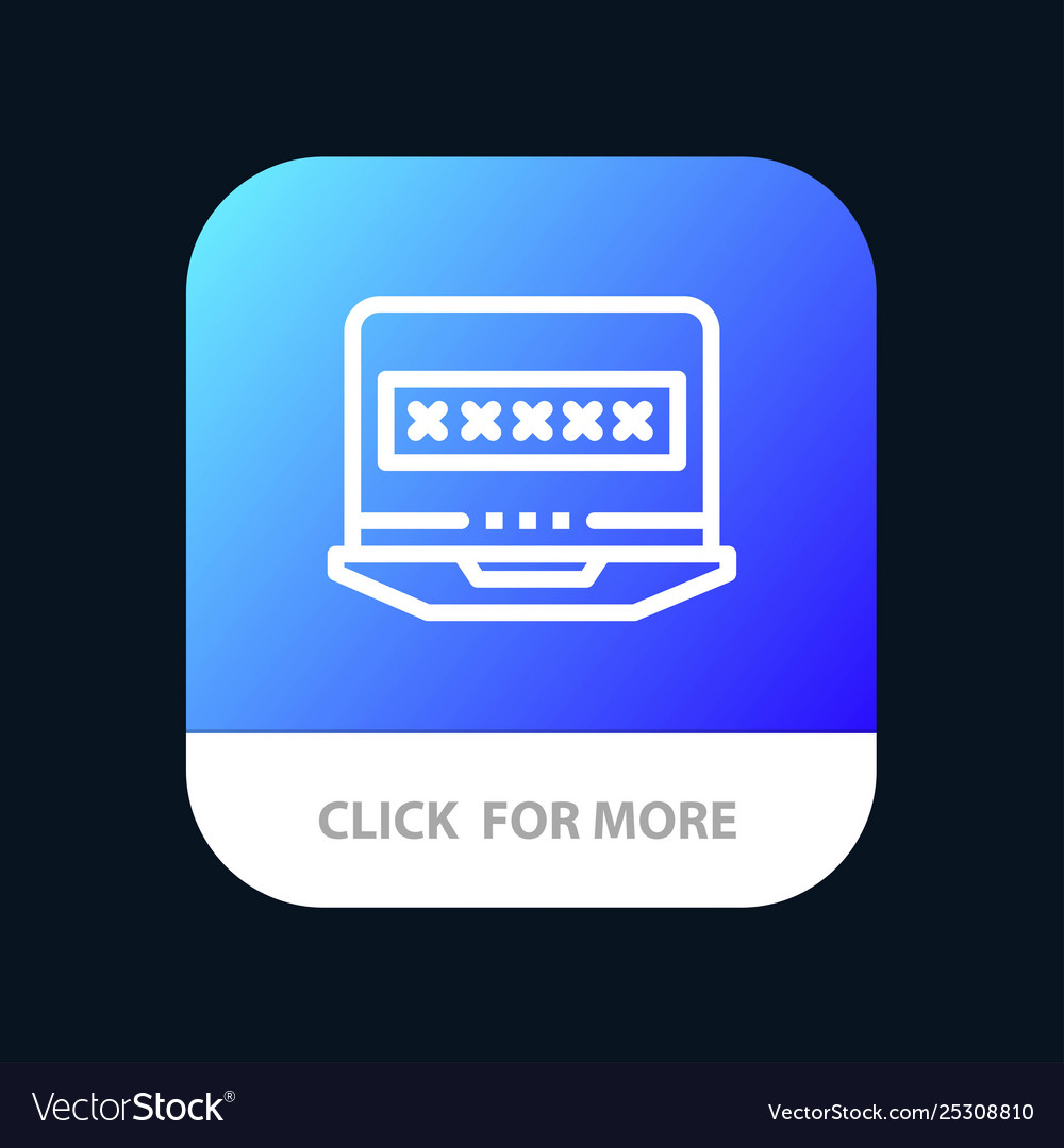 Laptop computer lock security mobile app button vector image Laptop computer lock security mobile app button