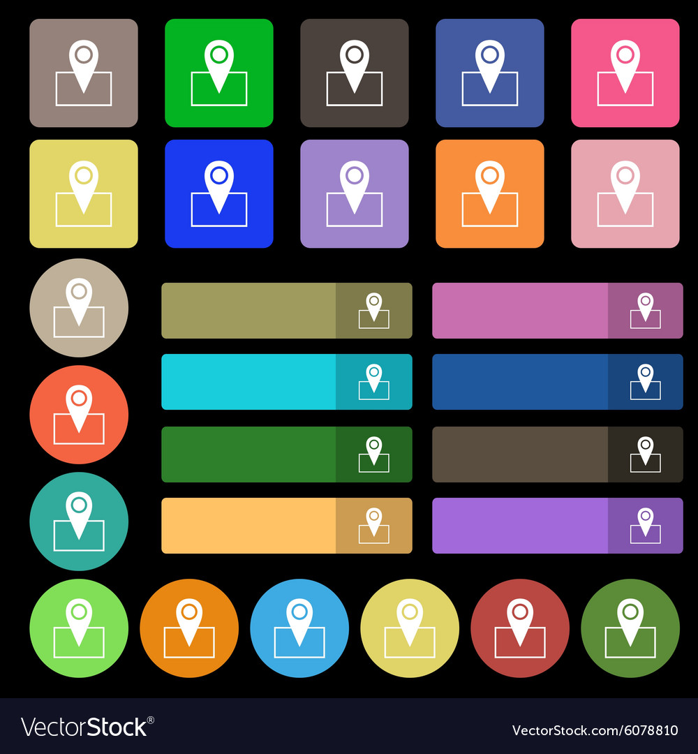 Map pointer icon sign set from twenty seven