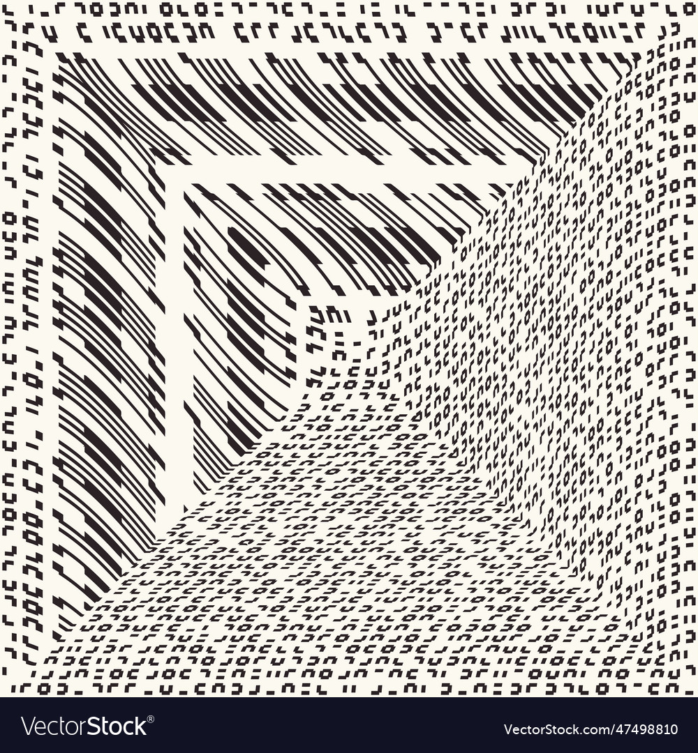Monochrome pixel glitch effect textured pattern Vector Image Monochrome pixel glitch effect textured pattern