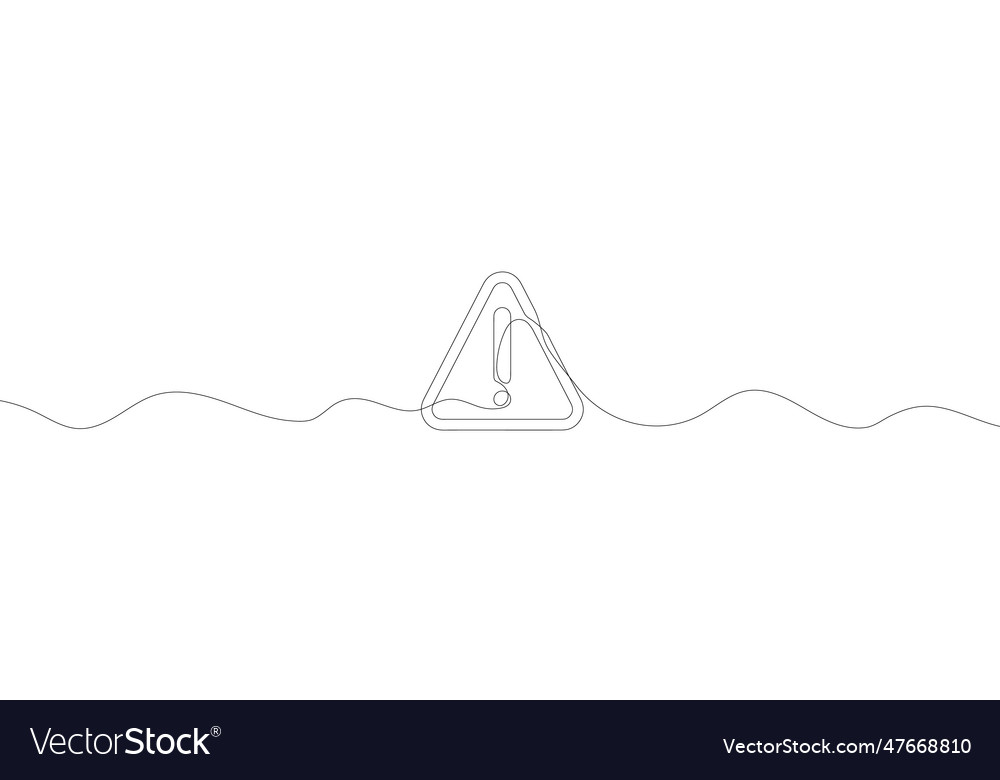 One continuous line drawing of exclamation mark Vector Image One continuous line drawing of exclamation mark