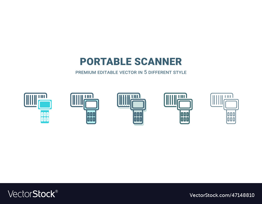 Portable scanner icon in 5 different style