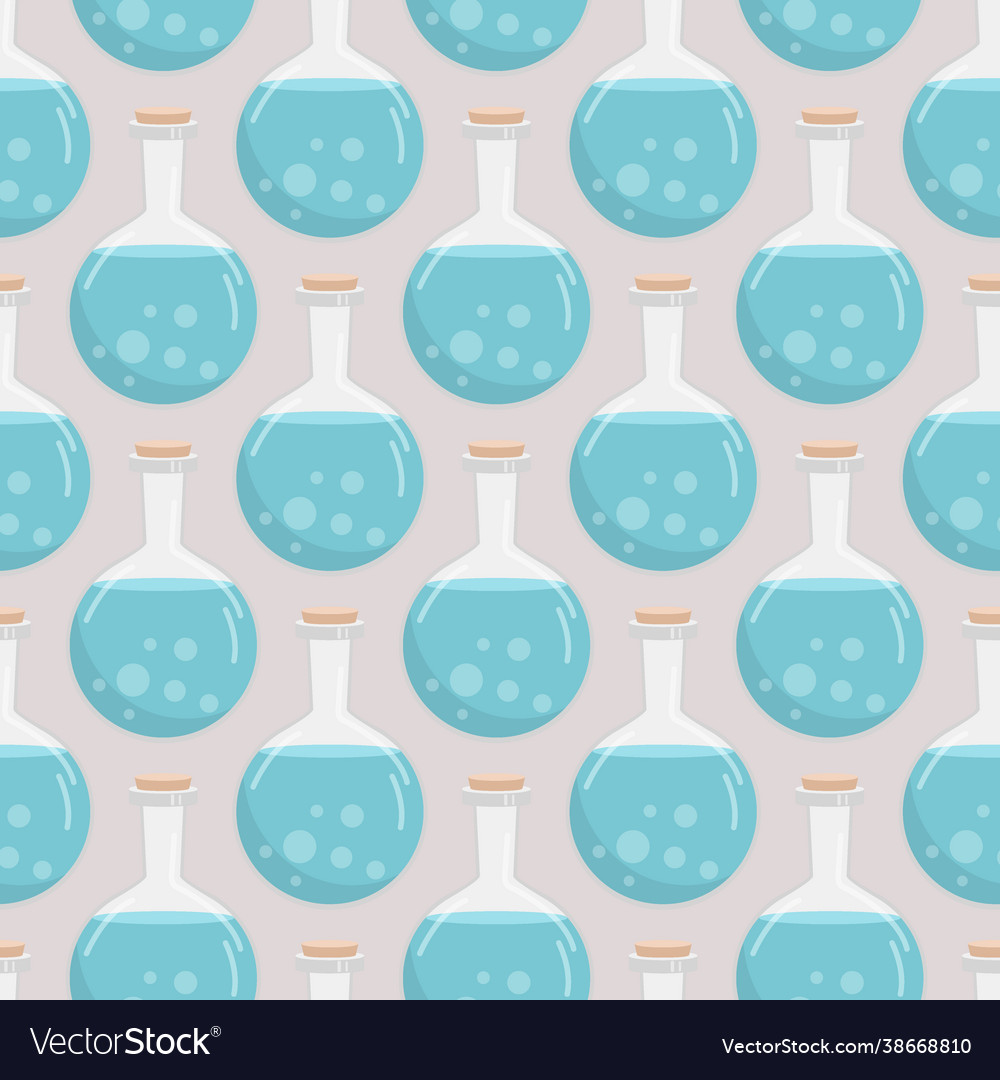 Seamless pattern flasks various Vector Image Seamless pattern flasks various