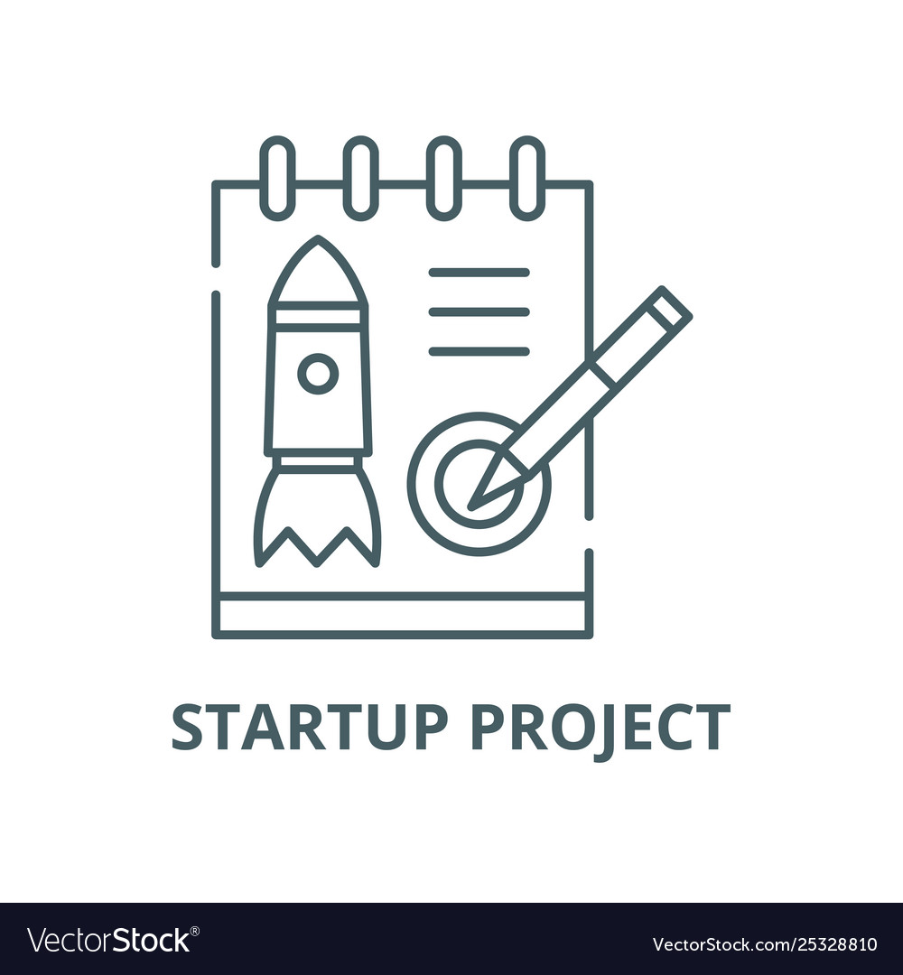 Startup project line icon linear concept vector image Startup project line icon linear concept