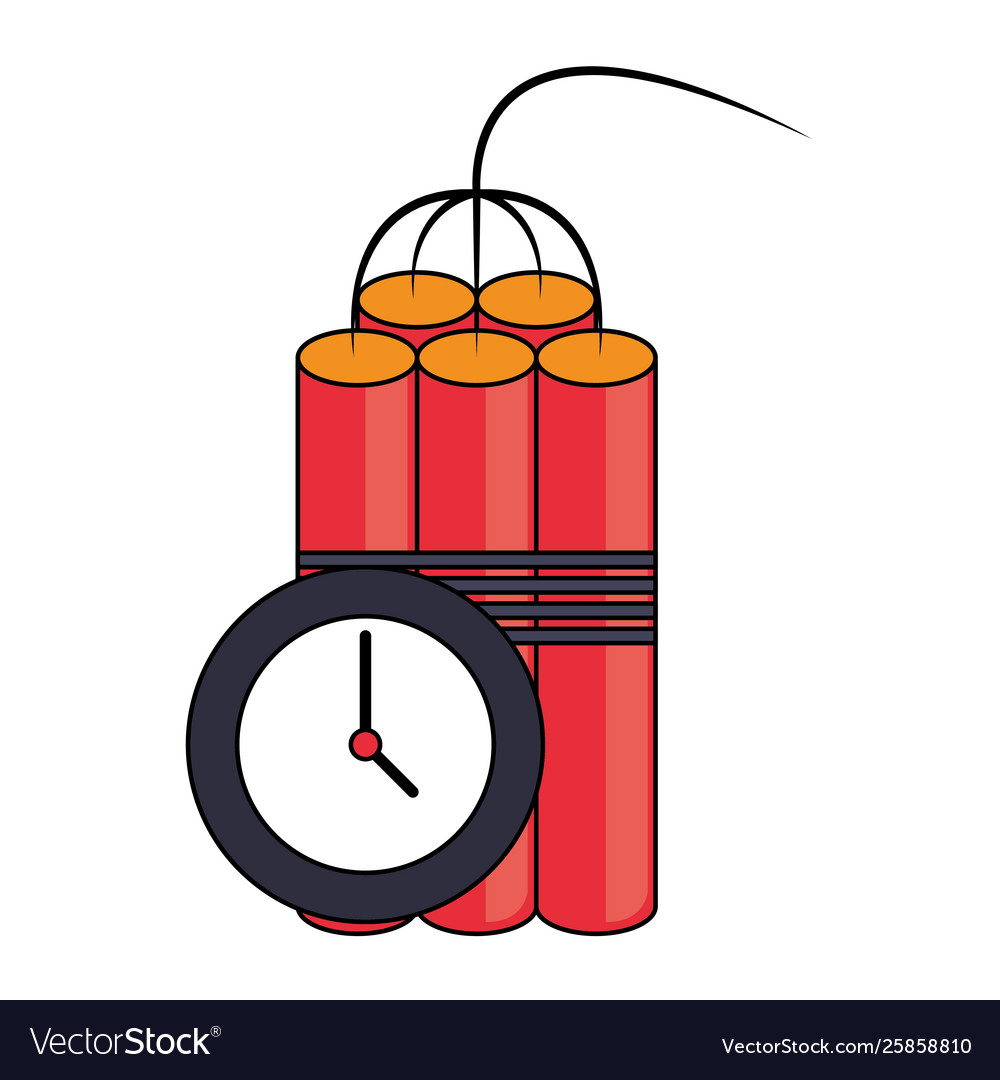 Tnt detonator with timer symbol isolated