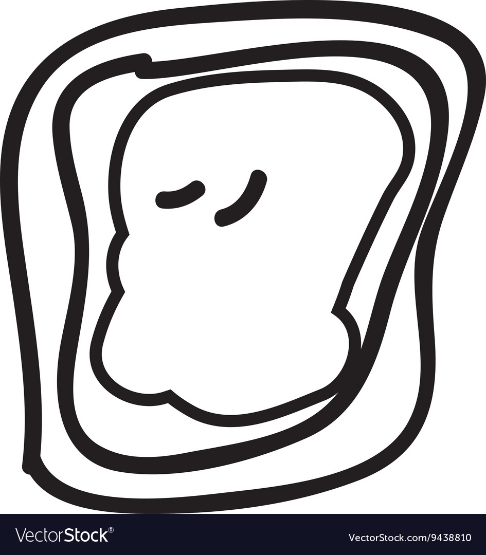 Toast with jam isolated icon design