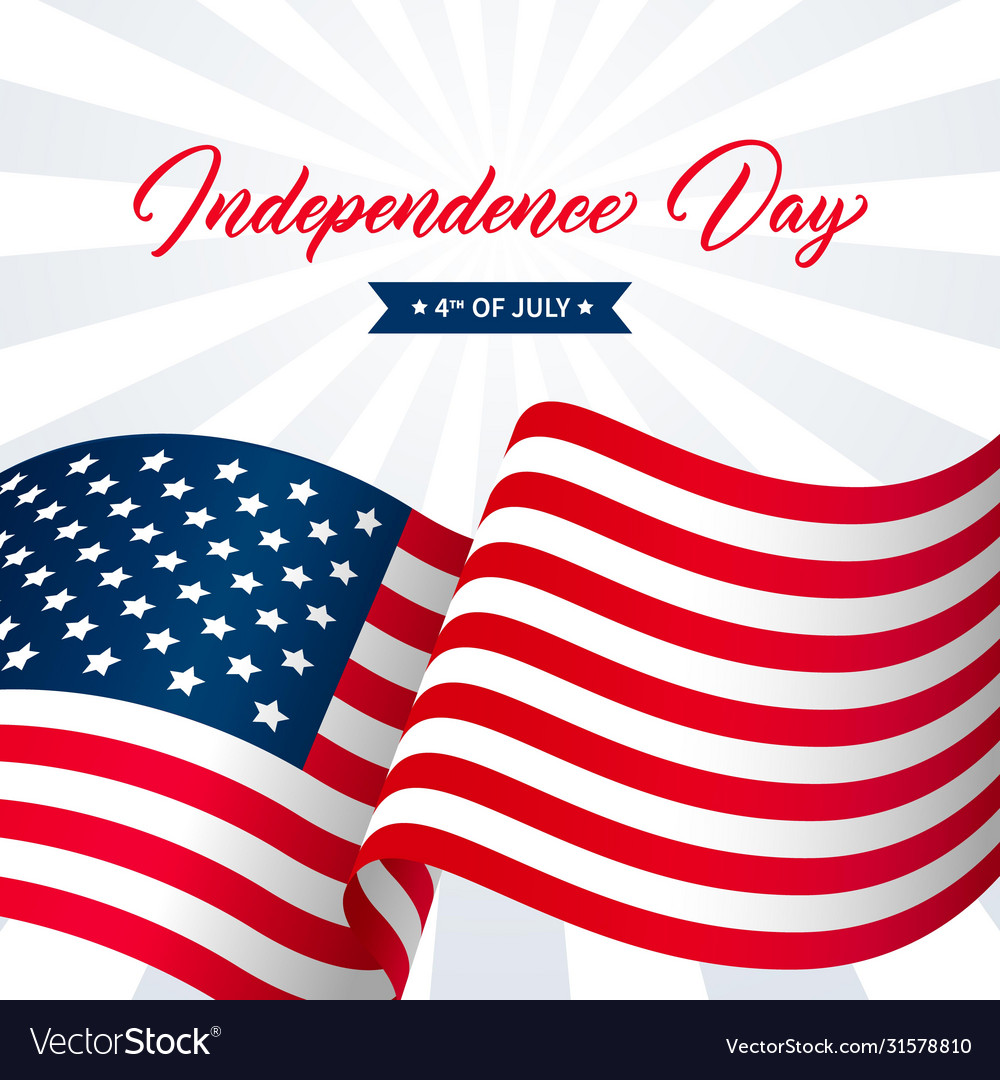 United states independence day greeting card vector image United states independence day greeting card