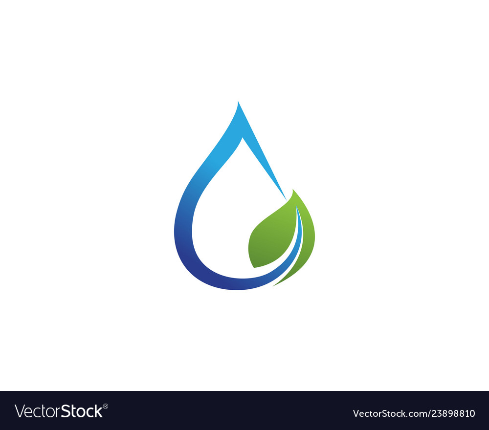 Water drop and leaf logo template Royalty Free Vector Image