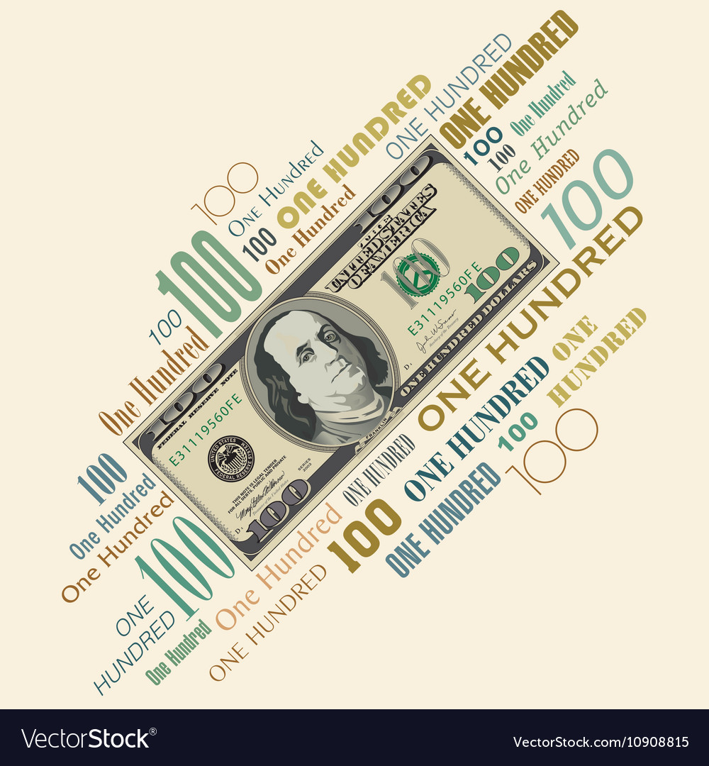 100 Typography Money Royalty Free Vector Image