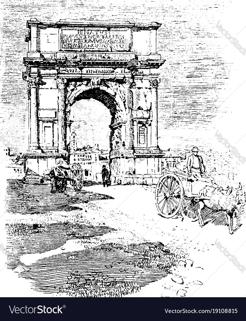 Arch of titus in the time trajan vintage