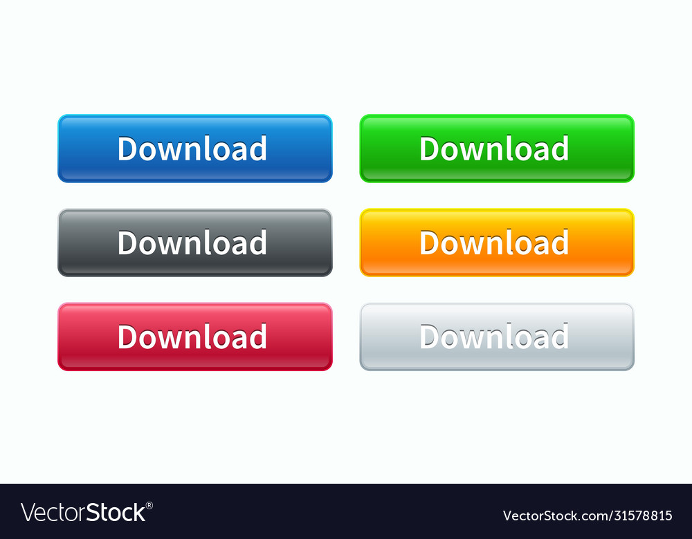 Buttons rectangular with rounded corners Vector Image