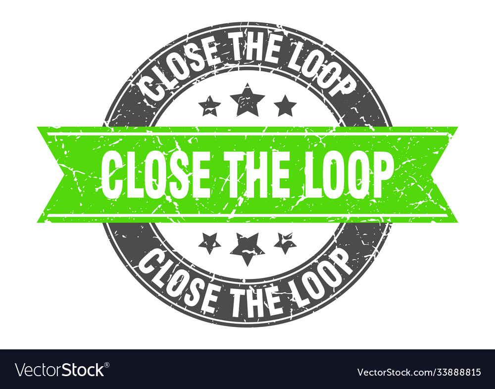 Close loop round stamp with ribbon label sign