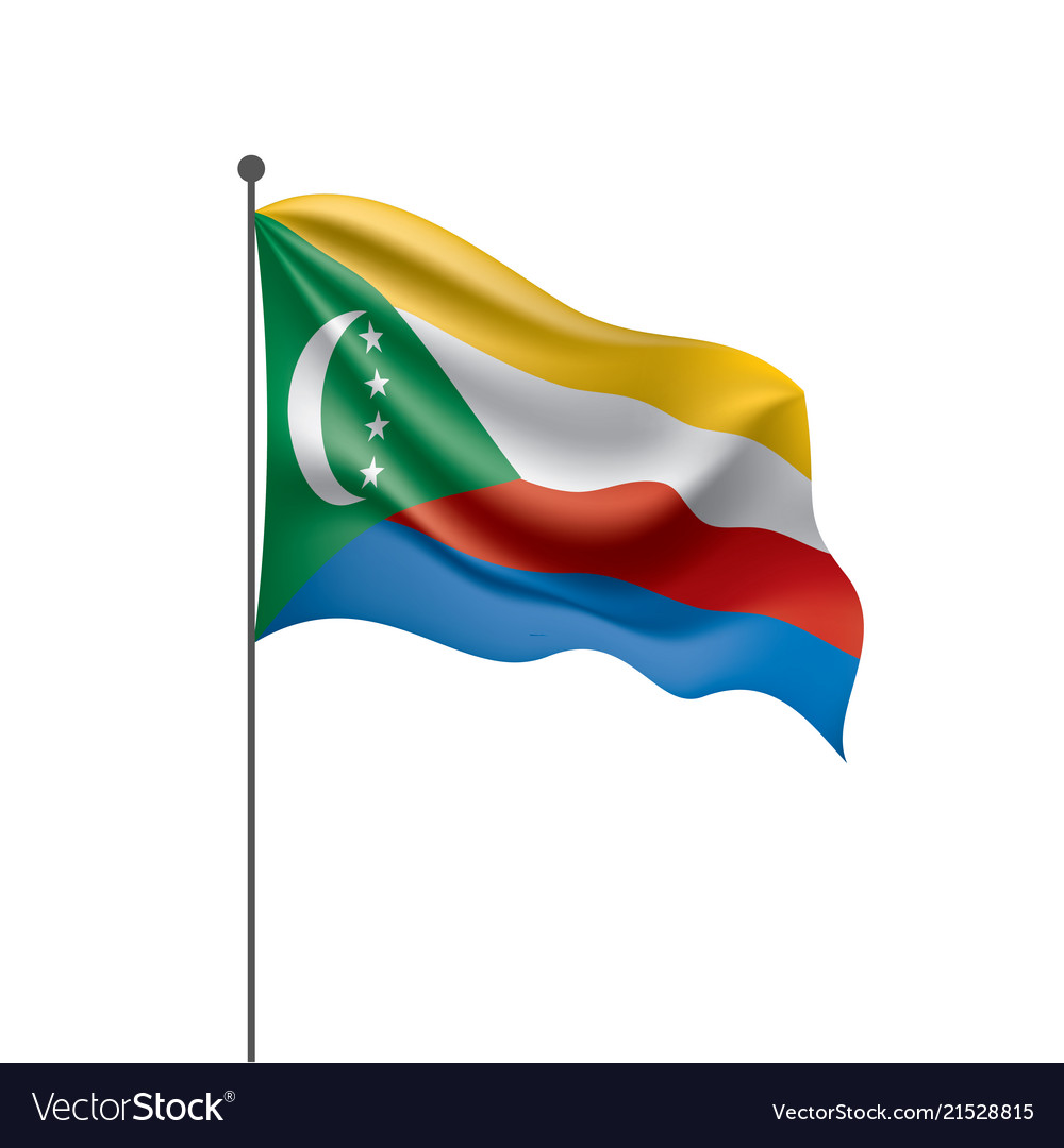 Comoros flag on a white Royalty Free Vector Image