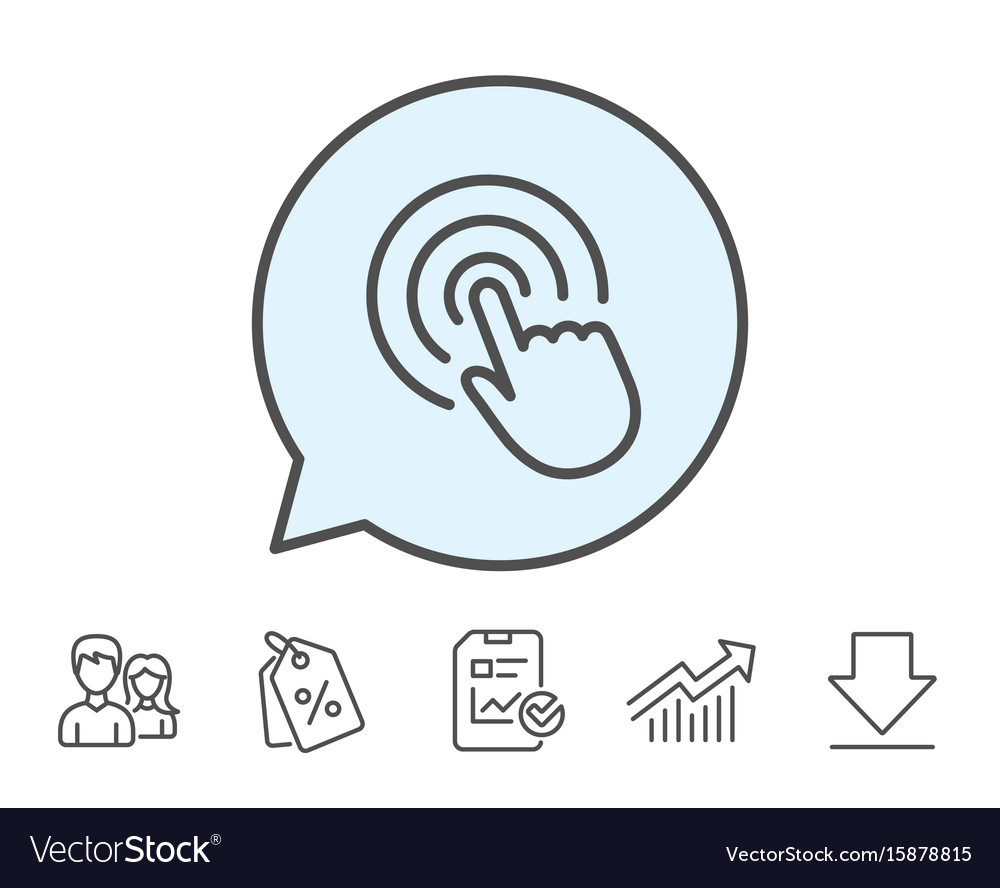Finger Click Line Icon - Touch Pointer