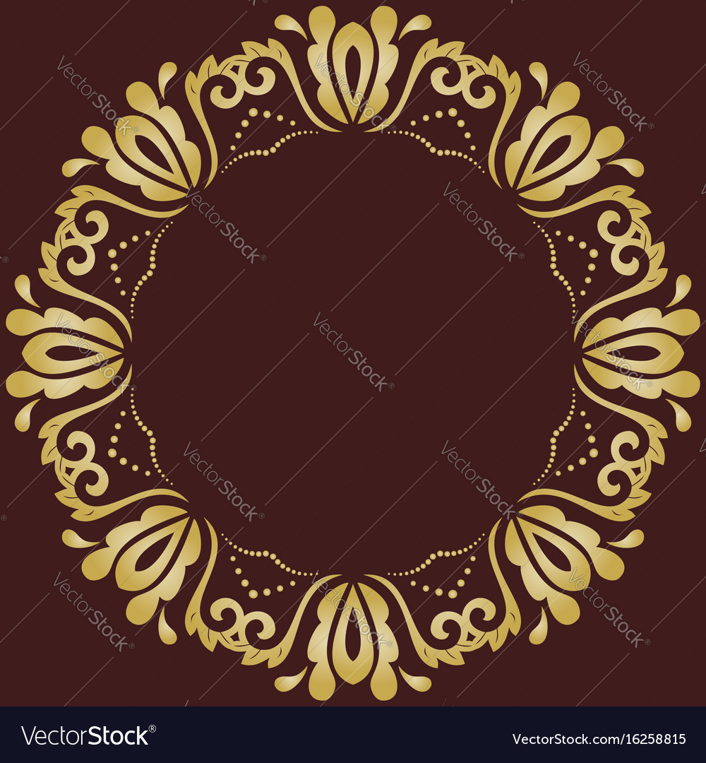 Floral modern round frame Royalty Free Vector Image