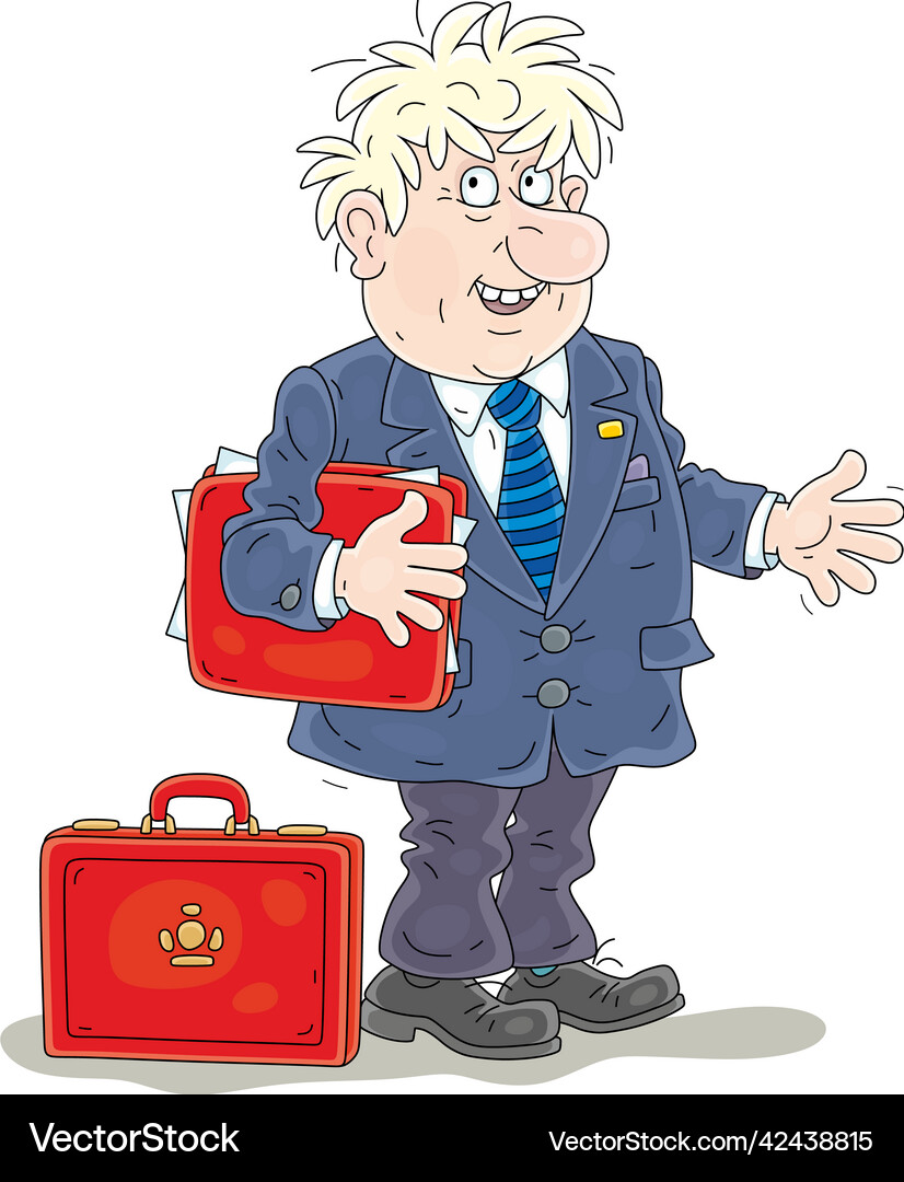 Government official with a briefcase and folder Vector Image