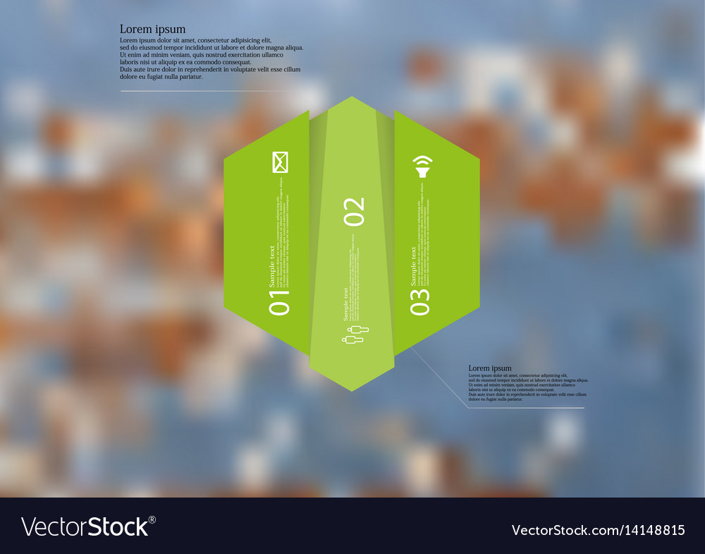 Infographic template with hexagon vertically