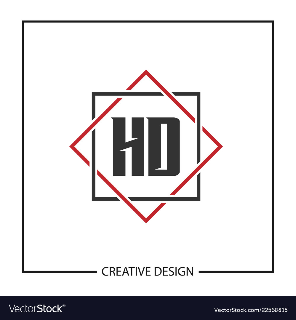 Initial hd letter logo template design